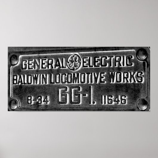 Pennsylvania Railroad GG-1 #4800 Builders Plate Poster (Vorne)