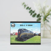 Pennsylvania Railroad Locomotive GG-1 #4800 -2- Postkarte (Stehend Vorderseite)