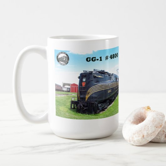 Pennsylvania Railroad Locomotive GG-1 #4800 Cof Kaffeetasse (Mit Donut)
