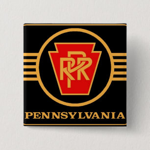 Pennsylvania Railroad Logo, Schwarz und Gold Button