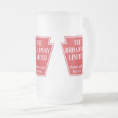 Pennsylvania Railway Broadway Limited Beer Stein Mattglas Bierglas (VorderseiteRechts)