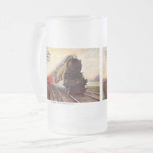 Pennsylvania Railway Broadway Limited Mattglas Bierglas (Vorderseite Links)