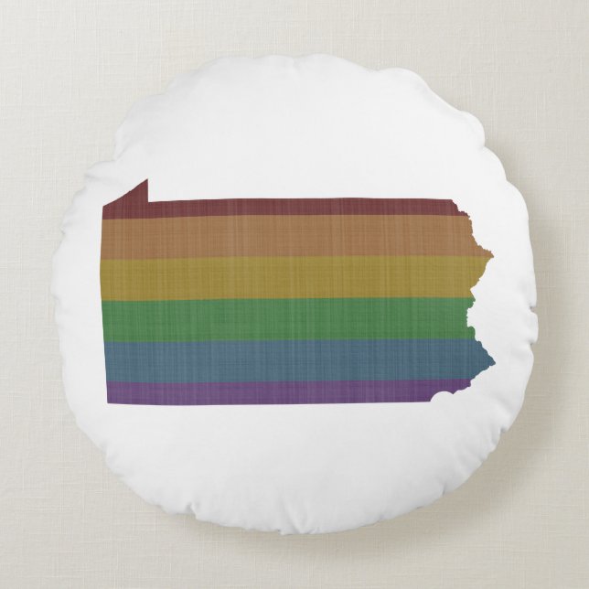 Pennsylvania Rainbow Gay Pride Rundes Kissen (Vorderseite)