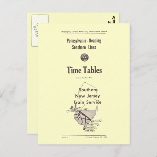 Pennsylvania Reading Seashore Line 1957 Postkarte (Vorne/Hinten)
