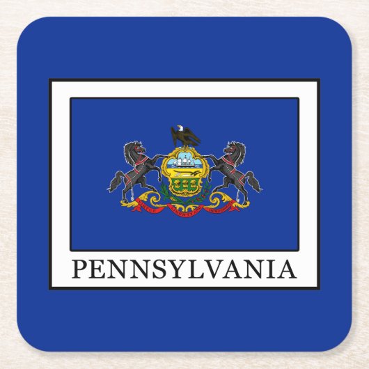 Pennsylvania Rechteckiger Pappuntersetzer (Vorderseite)