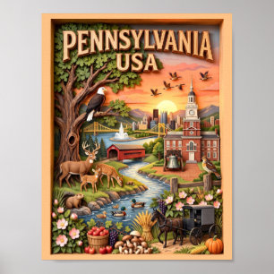 Pennsylvania Reise Sehenswürdigkeiten Wildtiere Na Poster