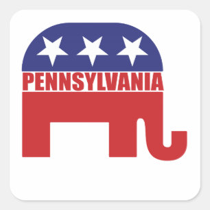 Pennsylvania Republikaner Elephant Quadratischer Aufkleber
