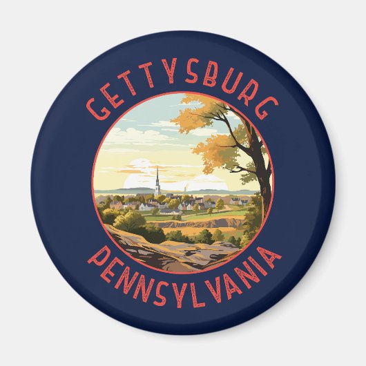 Pennsylvania Retro Distressed Circle Magnet (Vorne)