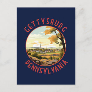 Pennsylvania Retro Distressed Circle Postkarte