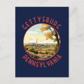 Pennsylvania Retro Distressed Circle Postkarte (Vorderseite)