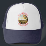 Pennsylvania Retro Distressed Circle Truckerkappe<br><div class="desc">Gettysburg Retrovektor-Reisedesign im Emblem-Stil. Es ist bekannt für das Gettysburger Schlachtfeld,  das einen Wendepunkt im Zivilen Krieg darstellt und heute Teil des Gettysburger Nationalparks ist.</div>