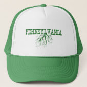 Pennsylvania Rooted Birth Staat Roots Word Art Truckerkappe (Vorderseite)