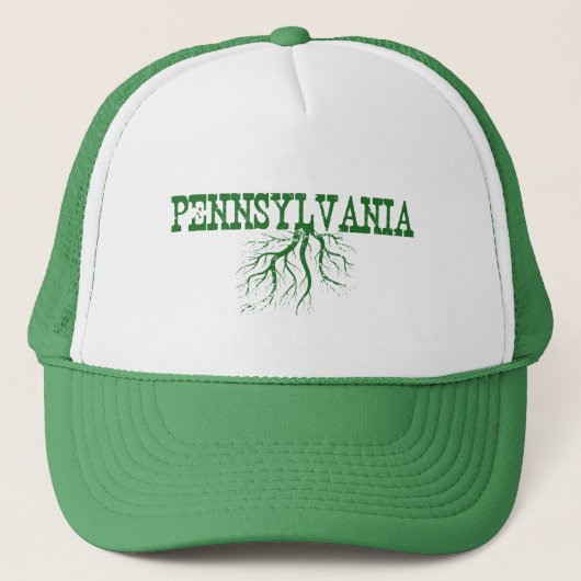 Pennsylvania Rooted Birth Staat Roots Word Art Truckerkappe (Vorderseite)