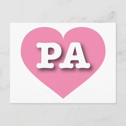 Pennsylvania - Rosa Herz - I Liebe PA Postkarte (Vorderseite)