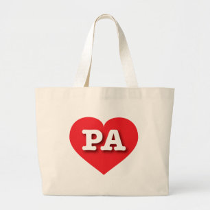 Pennsylvania Rotes Herz - I Liebe PA Jumbo Stoffbeutel