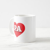 Pennsylvania Rotes Herz - I Liebe PA Kaffeetasse (Vorderseite Links)
