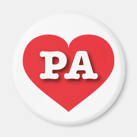 Pennsylvania Rotes Herz - I Liebe PA Magnet (Vorne)