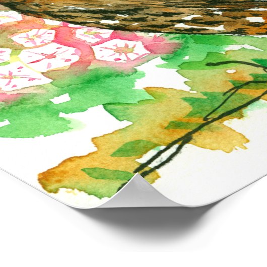 Pennsylvania Ruffed Grouse Mountain Laurel Poster (Ecke)