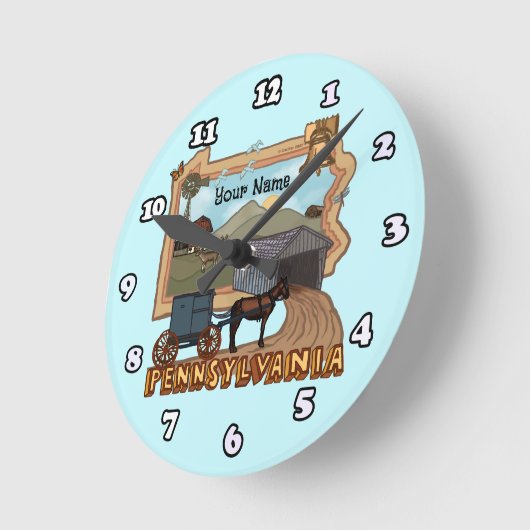 Pennsylvania Runde Wanduhr (Winkel)