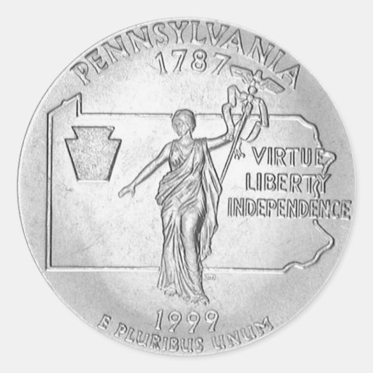 Pennsylvania Runder Aufkleber (Vorderseite)