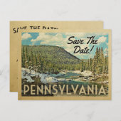 Pennsylvania Save the Date Mountain River Snow Ankündigungspostkarte (Vorne/Hinten)