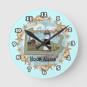 Pennsylvania-Schellen-Leuchtturm Runde Wanduhr