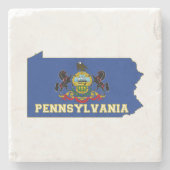 Pennsylvania Silhouette Map Shaped State Flag Steinuntersetzer (Vorderseite)