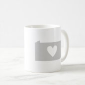 Pennsylvania Silhouette mit Heart Coffee Tasse (VorderseiteRechts)