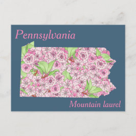 Pennsylvania Staat Blume Collage Map Postkarte