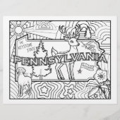 Pennsylvania Staat Form Hund Blume Farbseite Flyer (Vorne)
