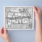 Pennsylvania Staat Form Hund Blume Farbseite Flyer (Hand)