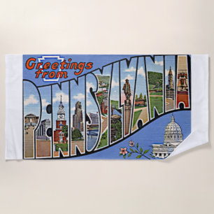 Pennsylvania Staat Grüße Retro Art Colorado Strandtuch