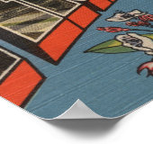 Pennsylvania (Staat Hauptstadt/Blume) 2 Poster (Ecke)