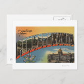 Pennsylvania (Staat Hauptstadt/Blume) Postkarte (Vorne/Hinten)