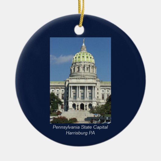 Pennsylvania Staat Hauptstadt Keramik Ornament (Vorne)