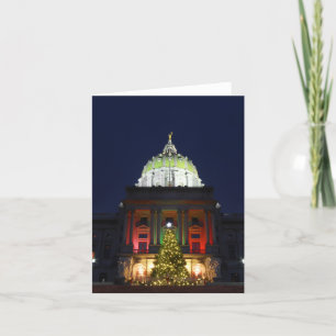 Pennsylvania Staat Hauptstadt Weihnachtsbaumleucht Feiertagskarte