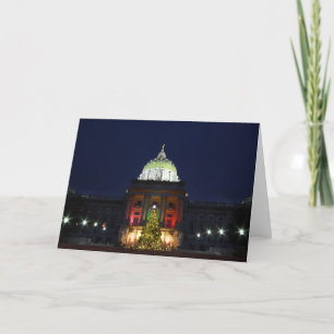 Pennsylvania Staat Hauptstadt Weihnachtsbaumleucht Feiertagskarte