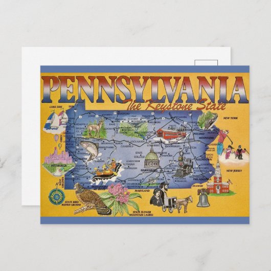 Pennsylvania Staat Karte (Vorne/Hinten)