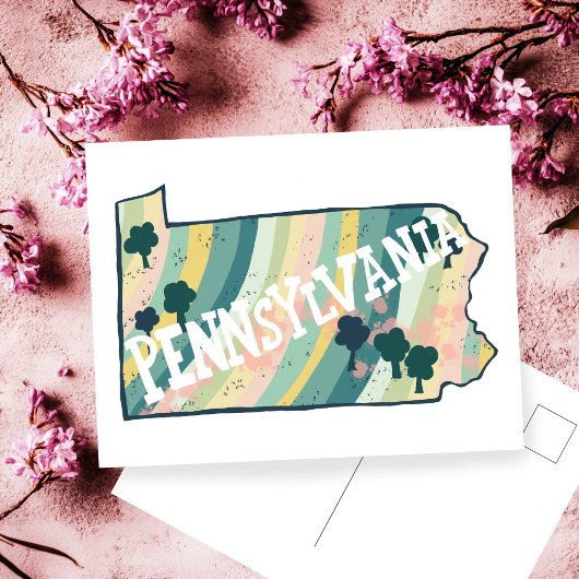 Pennsylvania Staat Karte Illustriert kühl farbig