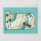 Pennsylvania Staat Karte Illustriert kühl farbig (Vorderseite)