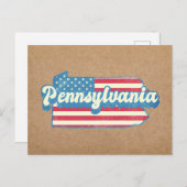 Pennsylvania Staat Karte Illustriert mit einer US- (Vorne/Hinten)