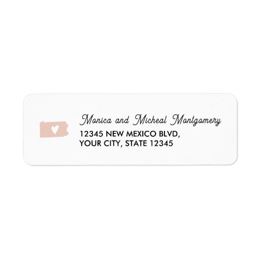 PENNSYLVANIA Staat Karte mit Herz - JEDE FARBE (Vorne)