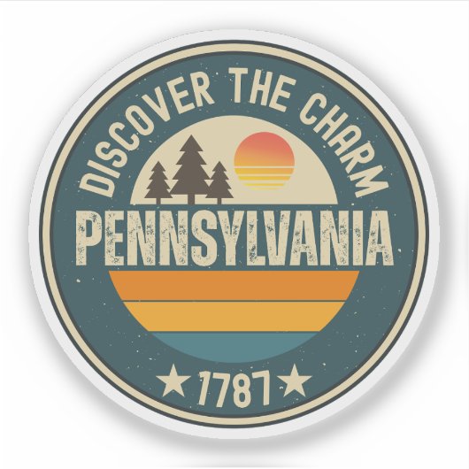 Pennsylvania Staat - Keystone Staat Gift Aufkleber (Vorderseite)