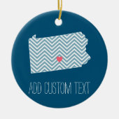 Pennsylvania Staat Map mit benutzerdefiniertem Her Keramikornament (Vorne)