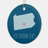 Pennsylvania Staat Map mit benutzerdefiniertem Her Keramikornament (Links)