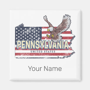 Pennsylvania Staat Map United Staaten Vintag USA Magnet