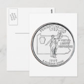 Pennsylvania Staat Quarter Postkarte (Vorne/Hinten)