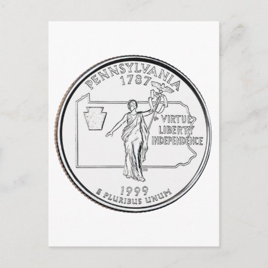 Pennsylvania Staat Quarter Postkarte (Vorderseite)