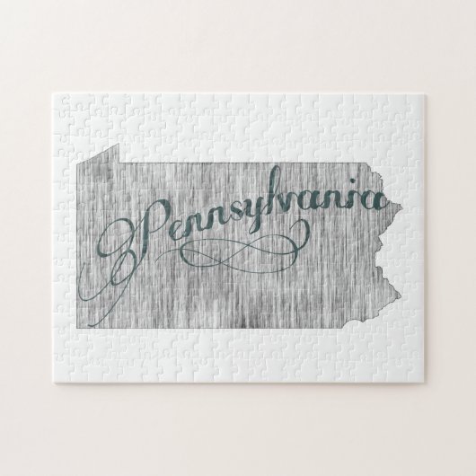 Pennsylvania Staat Typografie Puzzle (Horizontal)