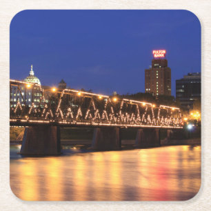 Pennsylvania Staat Walnut Street Bridge Rechteckiger Pappuntersetzer